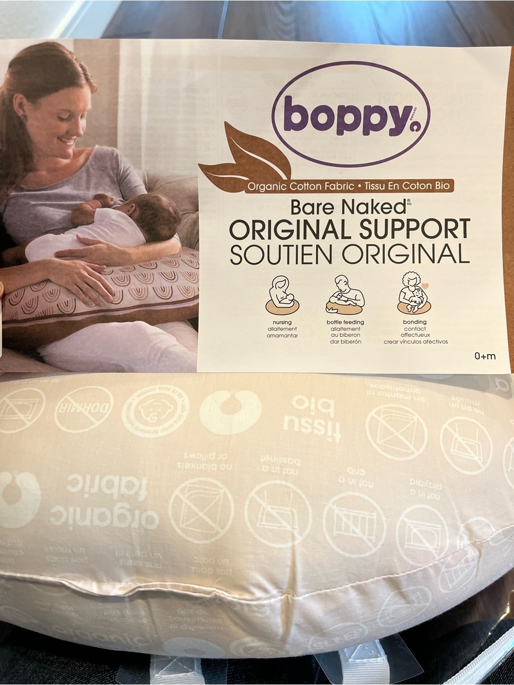 Organic Boppy Nursing Pillow with Organic Cotton Cover